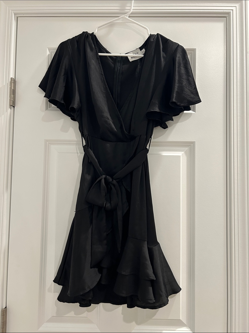 Hello Molly “So Yesterday” Ruffled Wrap-Style Dress - Black